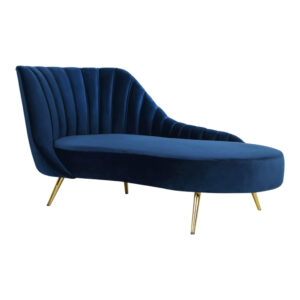 Milan Velvet Navy Blue Chaise