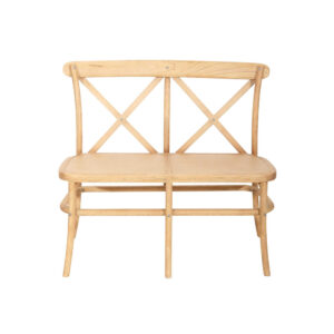 Natural Wood Cross Back Bench