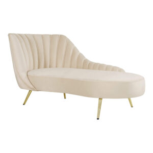 Milan Velvet Cream Chaise