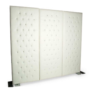 White Tufted Leather Backdrop Panels