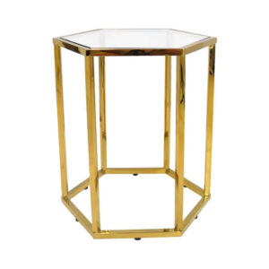 Hexagon Gold Side Table