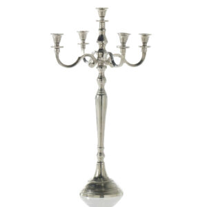 Silver 5 Arm Candelabra 24"