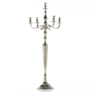 Silver 5 Arm Candelabra 40"