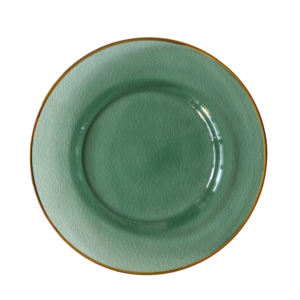 Halo Green Gold Rim Charger 13"